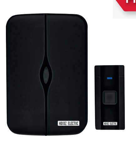 HOROZ NERO-D 4,5VDC FULL SİYAH KABLOSUZ KAPI ZİLİ