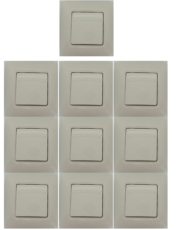 LEGRAND SALBEI ANAHTAR KREM 10 LU PAKET (ÇERÇEVELİ)