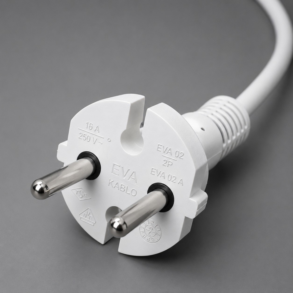 EVA H05VV-F 2*0,75 MM² 3,00 MT 2KA UK02 10A.FK (BEYAZ)