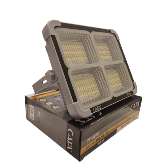 CATA 200W ÜÇ RENK TAŞINABİLİR ŞARJLI SOLAR PROJEKTÖR